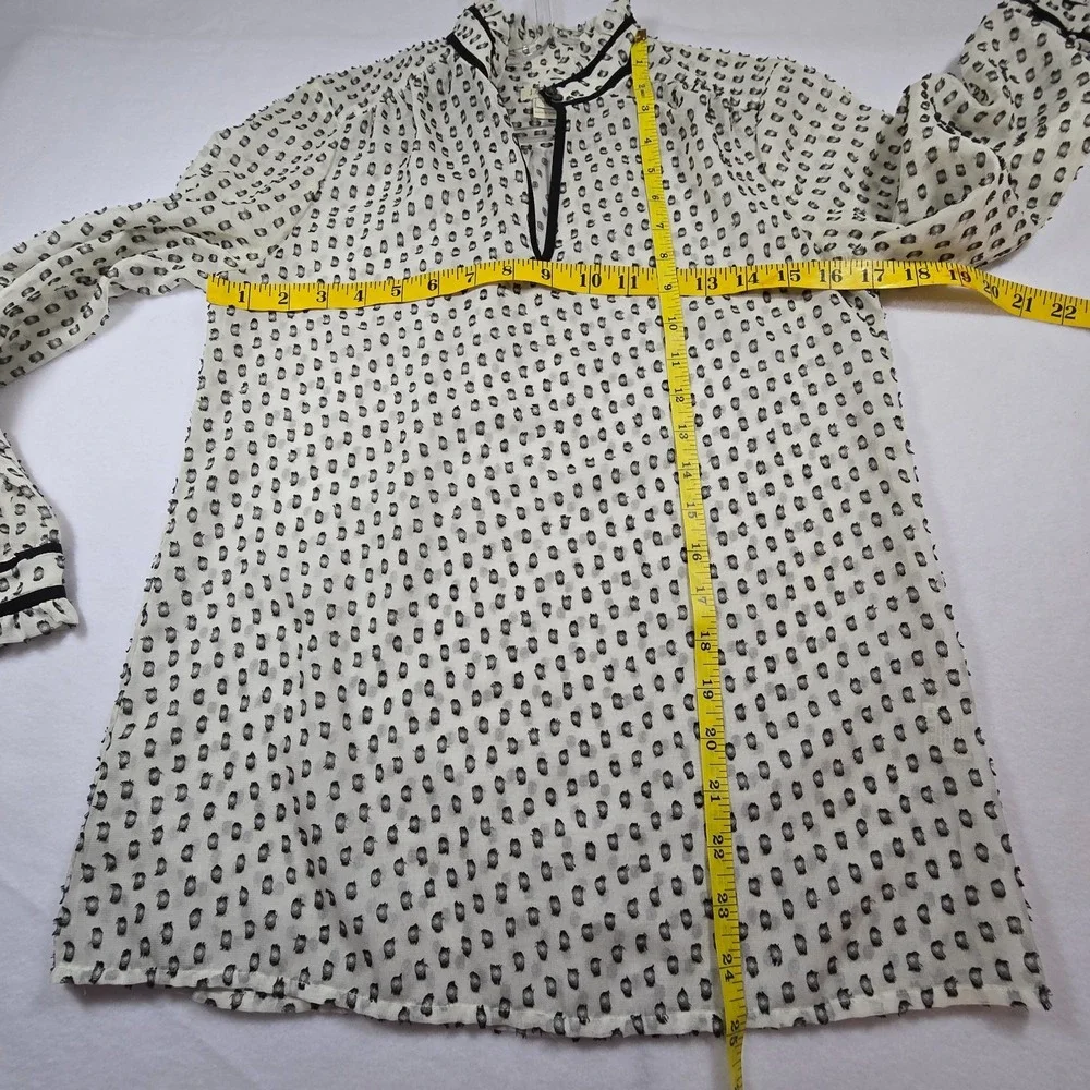 Vintage Y2K J Crew‎ Preppy Sheer Womens Top Coquette Lightweight Button Twee 00